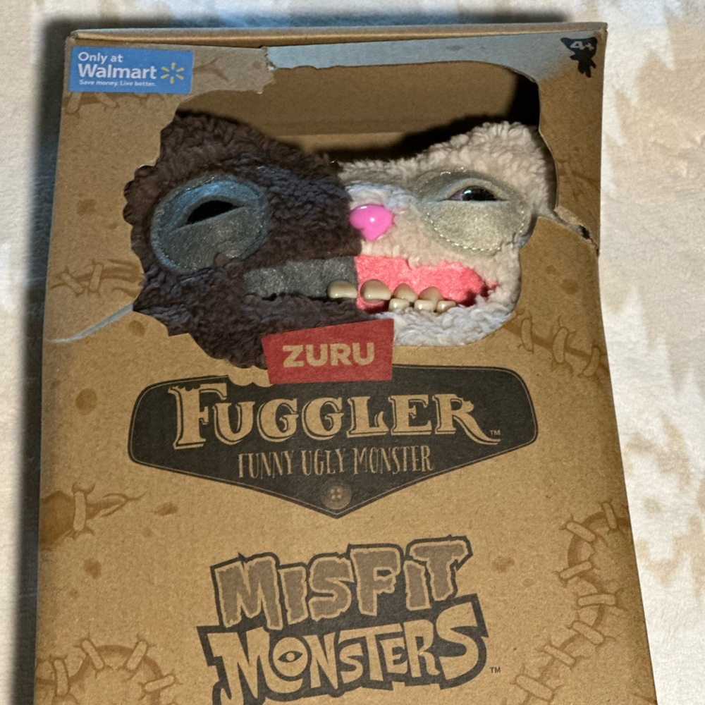 ZURU Fuggler Misfit Monsters Plush Toy - Brown, Pink, Gray